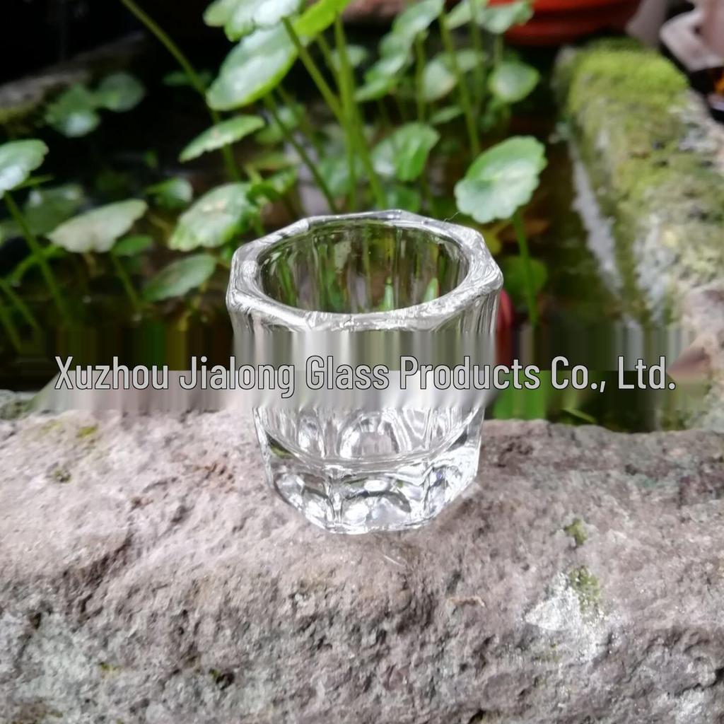 Восьмигранный стеклянный стаканчик для нейл-арта и смешивания акрила