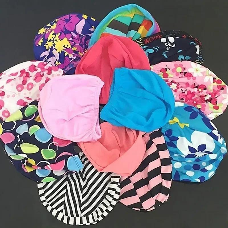 Разноцветные шапочки для плавания унисекс узор случайный спортивный полиэстер водный спорт бассейн плавание купальная шапочка шляпа для бассейна