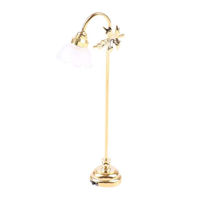 1/6 1/12 Миниатюрный светодиодный торшер для кукольного домика на батарейках с выключателем вкл./выкл.