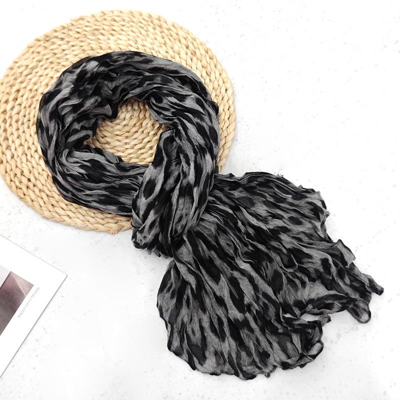 Плетеный шарф, мятый, простой и универсальный, шелковый шарф, осенне-зимняя цветочная шаль, шарф из балийской пряжи для женщин