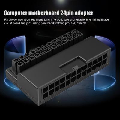 90-градусный угловой преобразователь для материнской платы ATX, блок питания, 24-контактный разъем питания, адаптер питания материнской платы