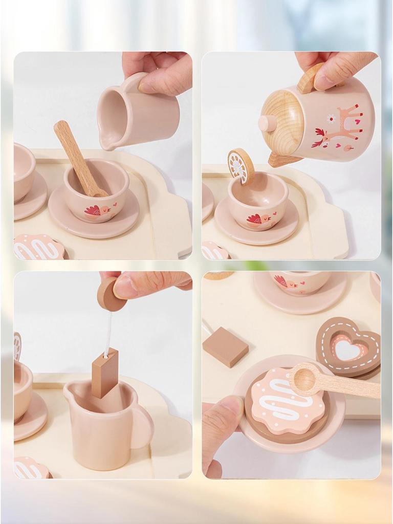 Children's Wooden Tea Set: Interactive Role Play & Cognitive Development Toy