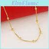24k Gold Plating Gold Necklace 45cm Box Chain Beaded Necklace Short Chain For Woman Charm Jewelry
