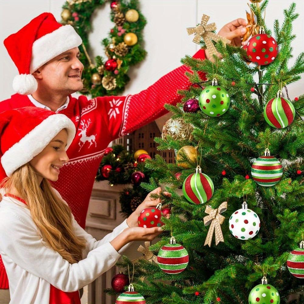 12 шт. Рождественские шары Украшение Блестящие Подвесные Рождественские шары для украшения елки Спиральные Леденцы Эльфийские шары Красные Зеленые Пластиковые Рождественские шары