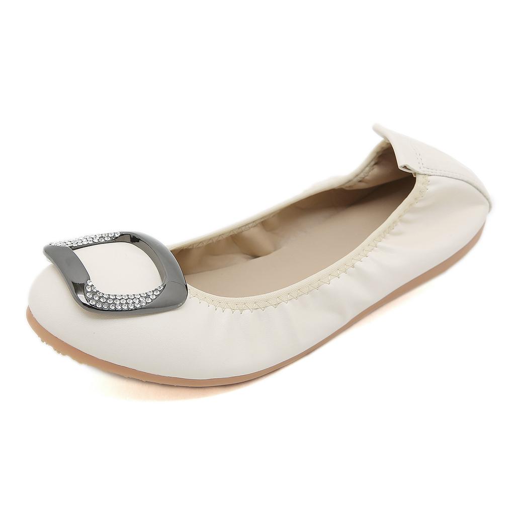 Egg Roll Women'S Shoes Flat-Soled Single Shoes Doudou Shoes Soft-Soled Casual Shoes 34-44