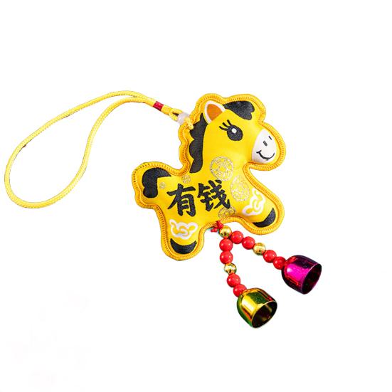 2026 Chinese New Year Horse Lucky Hanging Pendant Zodiac Animal Feng Shui Charm with Tassel/Bell for Spring Festival Wedding Party Car Tree Decor