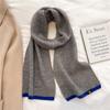 Winter New Solid Color Versatile Raw Scarf Knitted Wool Warm Scarf For Men And Women Basic External Thickened