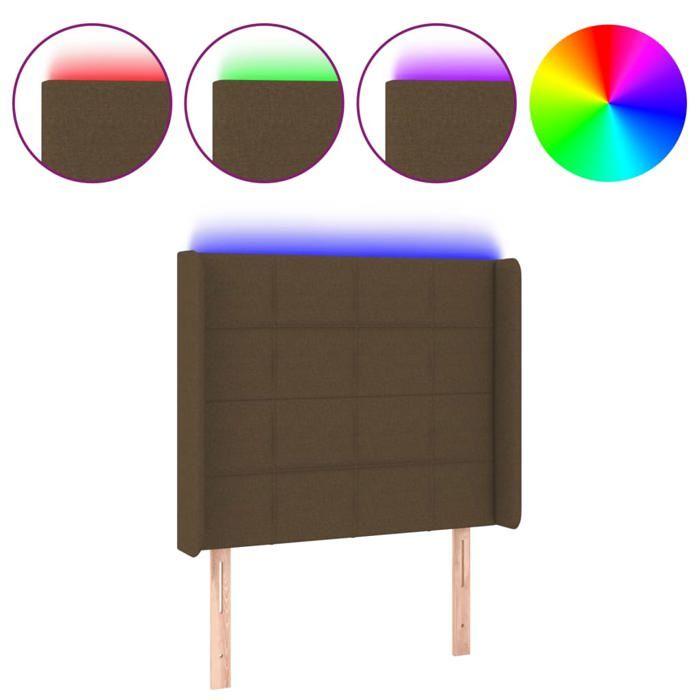 VidaXL LED Headboard Bedroom Furniture Single Bed Accessory Headboard Bed Frame Interior Dark Brown 3124033