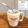 400ml Coffee Mug with Straw and Handlle Insulated Mug New Iced Coffee Cup  Drinkware
