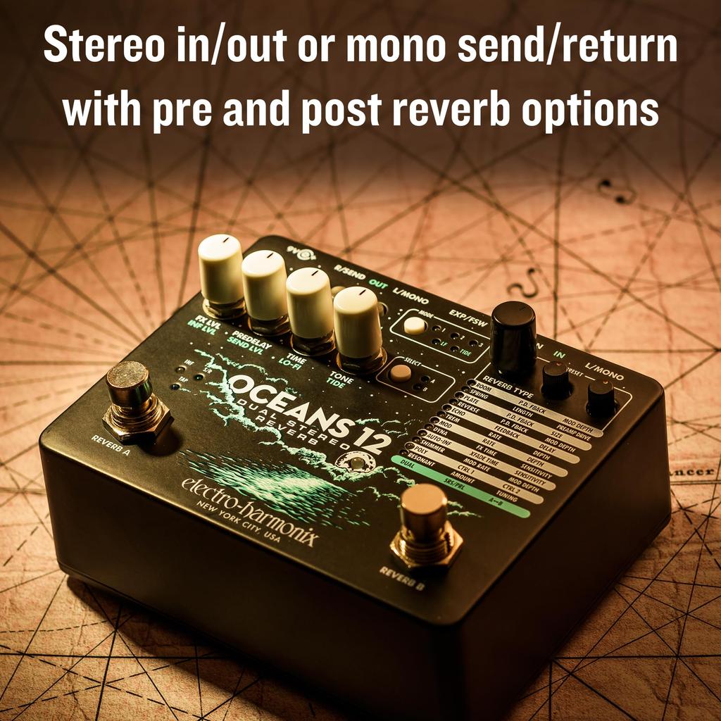 12 двойных стерео ревербераторов ревербератор electro-harmonix/OCEANS Electro-Harmonix
