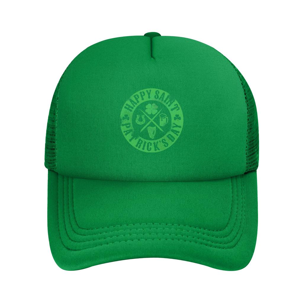 happy saint st patricks day Foam Trucker Hats Unisex Summer Breathable Mesh Golf Cap Hat Fashion Sun Cap Adjustbale