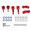 RC Car Front Steering Blocks Caster Blocks and Rear Stub Axle Carriers Kit Replacement for Traxxas Slash 2WD RC Car Red