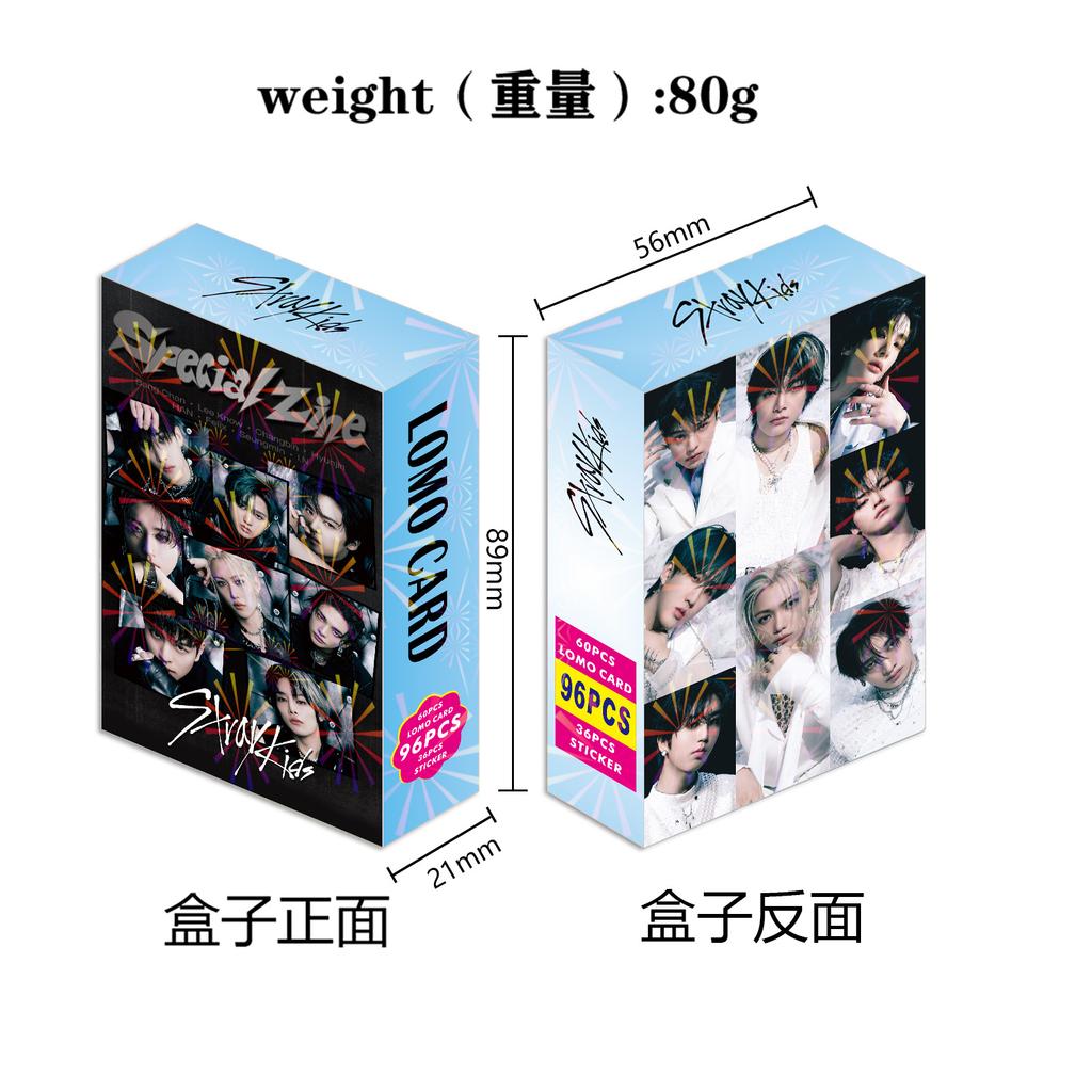 Straykids 96 шт. Коробка с Lomo-карточками и наклейками 60 двусторонних фотокарточек 36 наклеек Поддержка кумира Коллекционный подарок для фанатов Премиальное качество