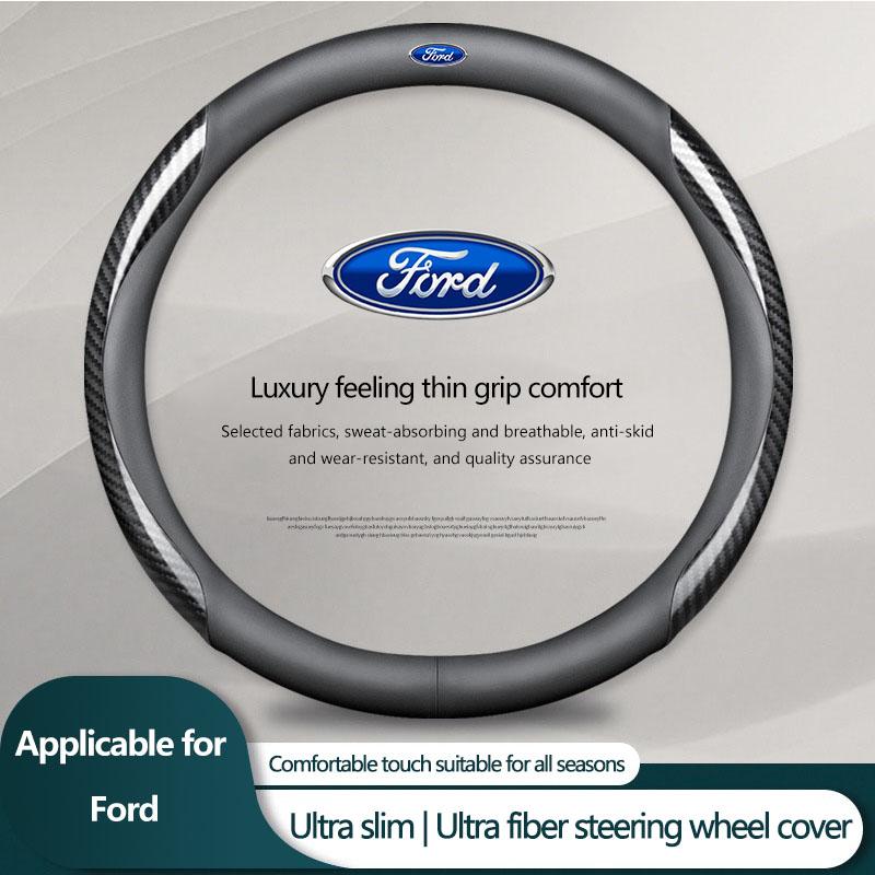 PU Carbon Fiber Leather Car Steering Wheel Cover Car Accessories For Ford Expedition U222 U324 U324N U553