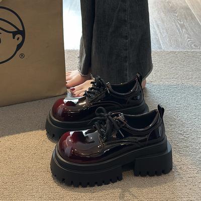 Uncle Babak ретро милые и классные маленькие кожаные туфли женские весна 2025 новые туфли на высокой платформе мокасины в британском стиле