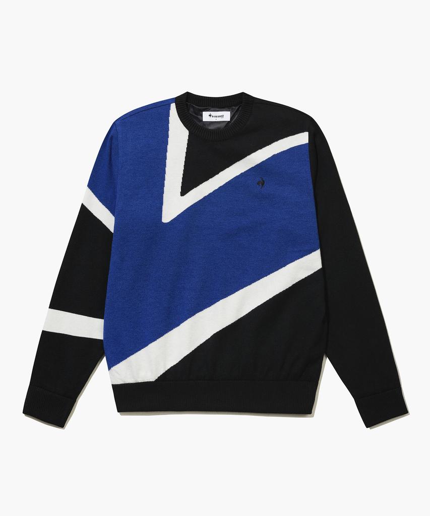 LECOQ GOLF Men'S Windproof Graphic Round Sweater _Blck Gq421Mkpo1