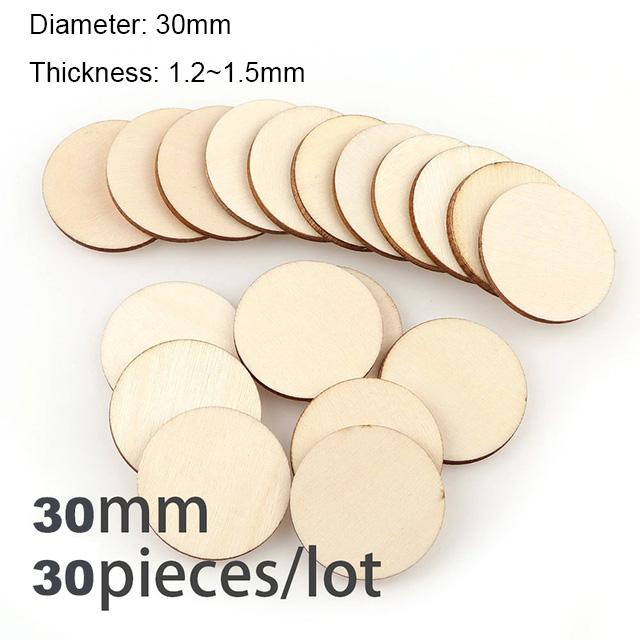 Diameter 1-10cm Natural Unfinished Round Wood Slices Circles Discs for DIY Wood Craft Painting Christmas Ornament Decoration