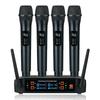 Беспроводной микрофон ручной 4 канала частота VHF фиксированный динамический микрофон для караоке свадьба группа шоу церковь