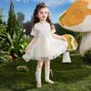 Платье ASK JUNIOR для девочек с сетчатыми вставками, с коротким рукавом
