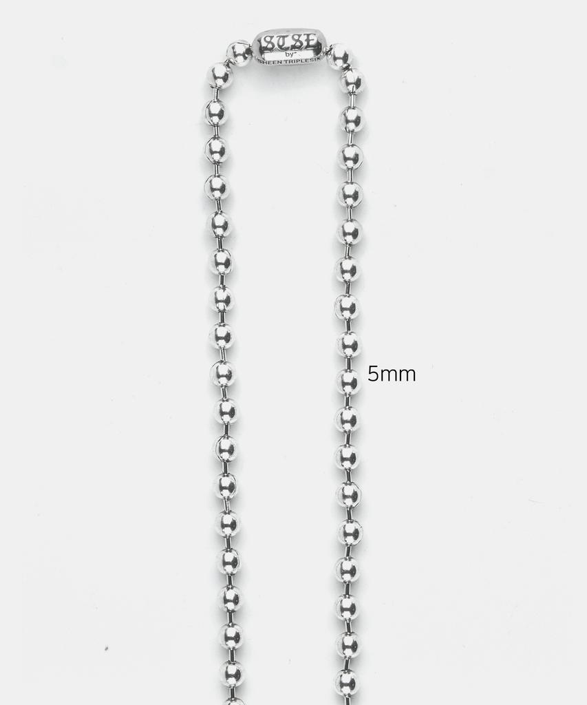 Sheen666 Ball Chain Silver Necklace 5Mm