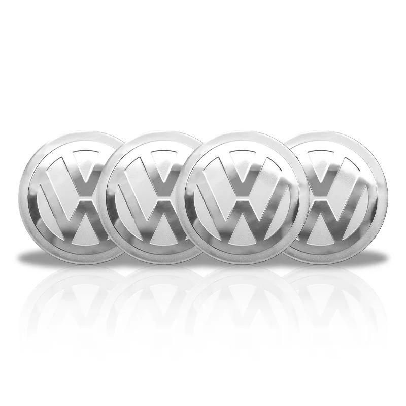 2026 New 4Pc 56mm Car Wheel Center Hub Caps Badge Sticker Accessories For VW Volkswagen Golf Polo Passat Touran Jetta Accessory zs2