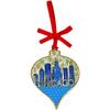 Gold Chicago Skyline Metal Ornament