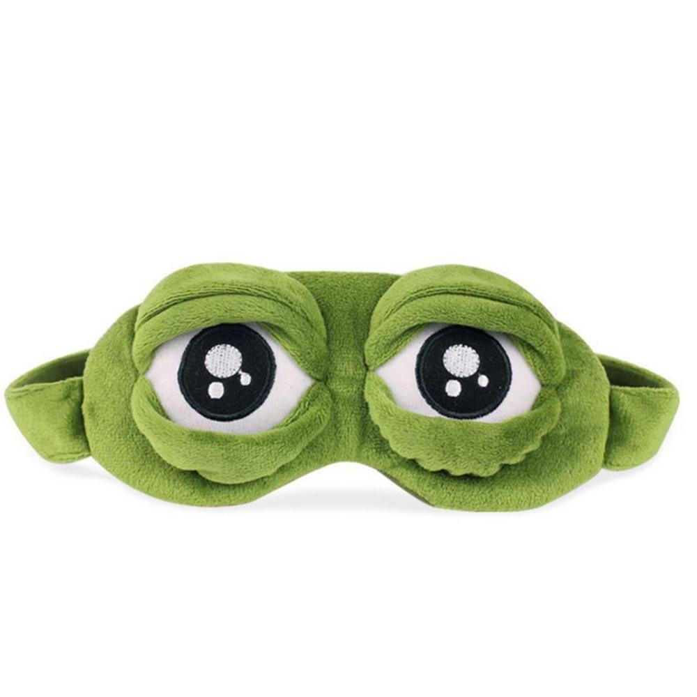 Green Big Eyes Frog Sleep Eye Mask Cartoon Plush Sleeping Eye Cover Lovely 3D Eye Mask Travel Nap