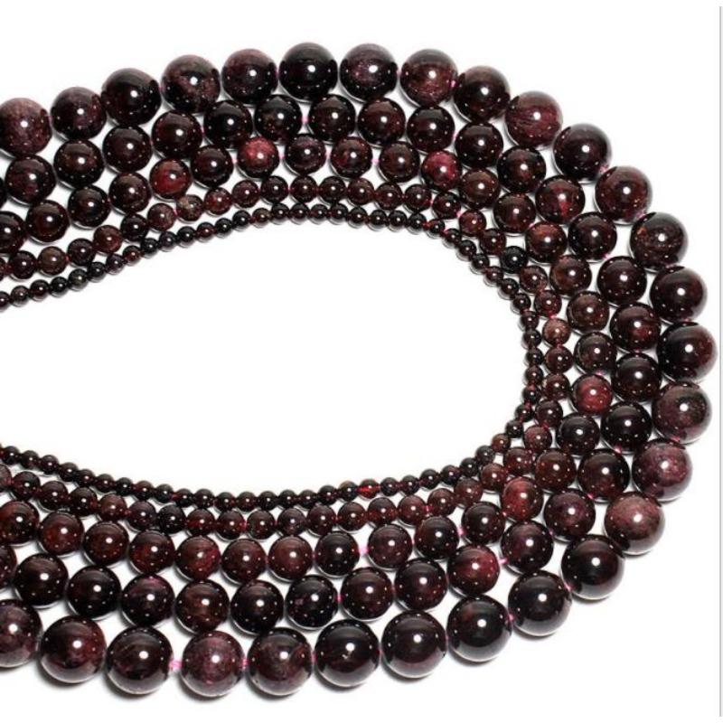 Гранатовые бусины для изготовления ювелирных изделий