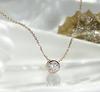 Nude Solitaire Diamond 18k Желтое Каратный Солитерный Бриллиант с Простой Оправой 18k Качество Кожи Сертификат Включен [Венеция] 0.1ct Ожерелье, Золото,