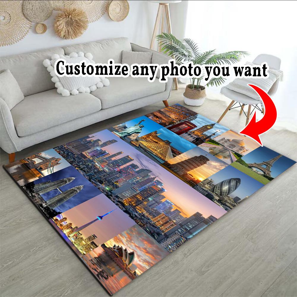 Customize Photos Customize Your photo Area Rug Perfect for Entryway Outdoor Living Rooms Balcony Anti-slip Rug Decorate Offices