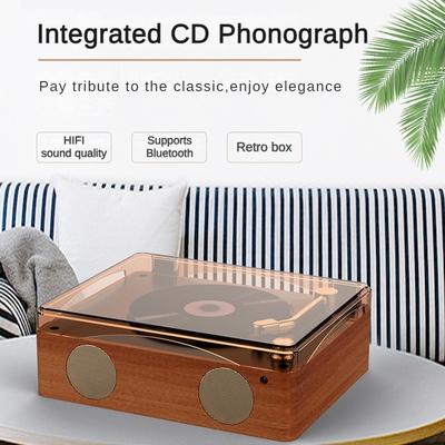 Ретро многофункциональный CD-плеер портативный высококачественный динамик все в одном совместимый с несколькими записями перезаряжаемый фонограф