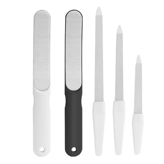 1/2/3 шт. Пилка для ногтей из нержавеющей стали с заостренным кончиком, нескользящая эргономичная ручка, для мужчин и женщин, для гелевых и акриловых ногтей, пилка для ногтей, инструменты для маникюра и педикюра