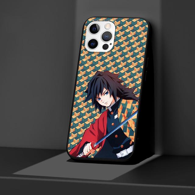 Case For Apple Iphone 11 13 12 Mini 14 Pro Max Xr 7 8 +Se 2020 Xs 6 6s Plus 5 5s Black Silicone Phone Cover Anime Giyuu Tomioka