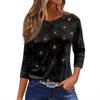 Women's T Shirt Halloween Print 3/4 Sleeve Daily Fashion Basic Round Neck Regular Top