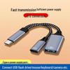 Type-C Dual Port USB OTG Adapter: Charge, Connect Flash Drives, Read Cards, Transmit Data, Play Audio
