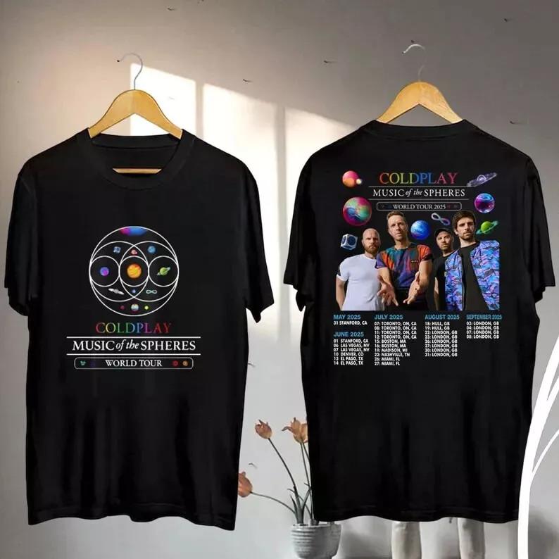 Coldplay Band 2025 Concert Tee Coldplay Music of the Spheres Tour 2025 Shirt Unisex T-Shirt