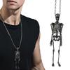 Halloween Skeleton Necklace Movable Joints Gothic Vintage Metal Skeleton Hanging Decoration Chain
