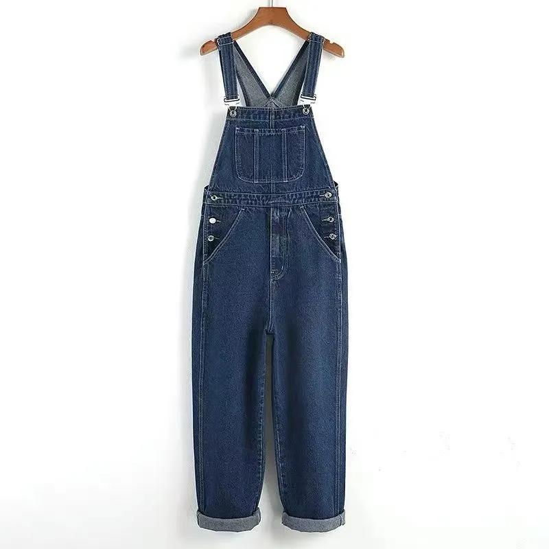 Plus Size Denim Overalls Men's Trend Korean Version of Loose Wide-leg Overalls One-piece Performance Suspenders