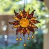 Sun Design Sun Catcher Acrylic Hanging Decoration Stained Glass Inspired Suncatcher Window Decor for Garden or Living Room