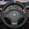Hand Sew Genuine Leather Black Suede Car Steering Wheel Cover for BMW F30 F31 F34 F20 F21 F22