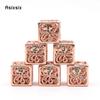 6 Pcs Light Red Squid Metal Dice Hollow Metal Polyhedral Dice Set Suitable for Role-Playing RPG  Board Game Card Game