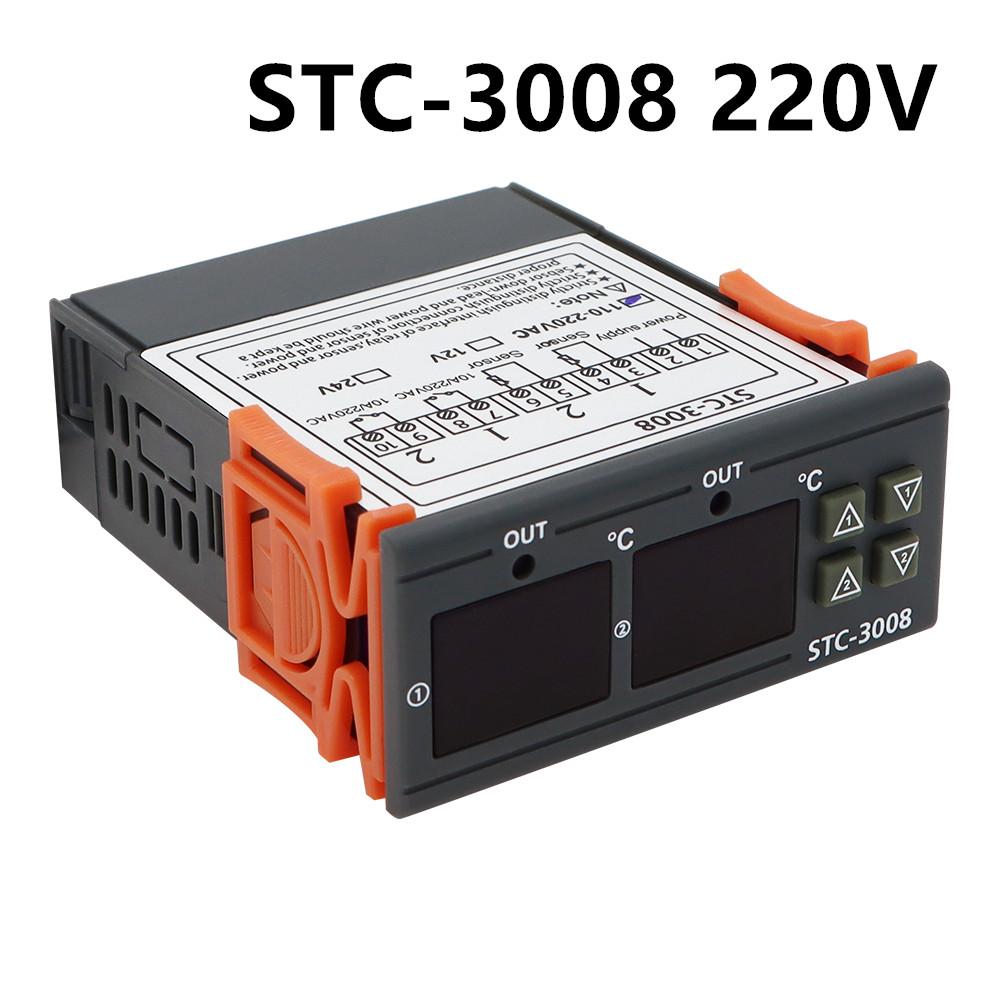STC-1000 STC-3000 3008 3028 Цифровой терморегулятор STC-8080A+ STC-9100 Терморегулятор 220В Обогрев Охлаждение Термостат