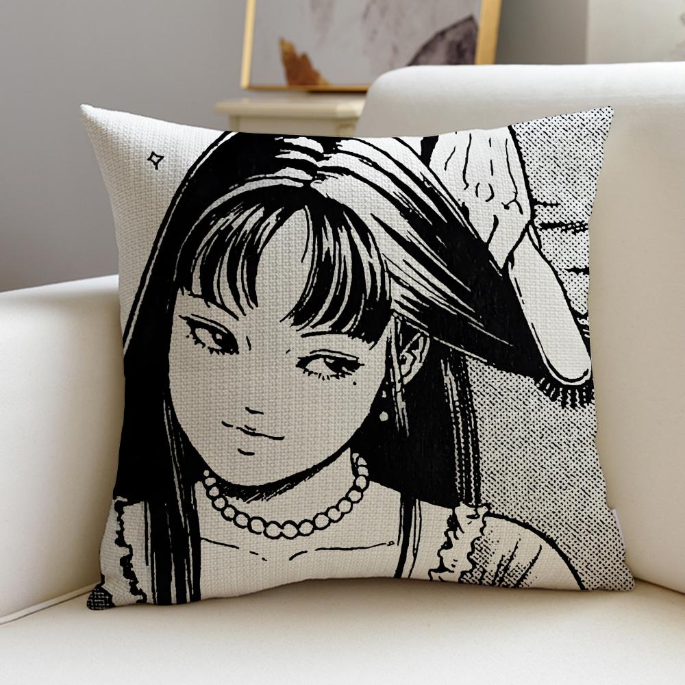 Horror TTomieS Cushion Cover Breathable and skinfriendly linen pillowcase square removable and washable cushion