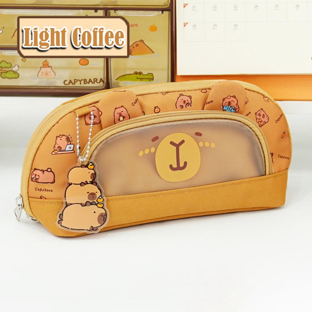 Cartoon Capibara Pencil Case Multi-layer Stationery Bag Kawaii Pencil Pouch  School Supplies