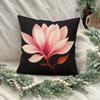 One Cushion Cover Featuring Blooming Magnolia Flowers, Designed With A Festive Theme, Includes A Hidden Zipper, Suitable For Sof