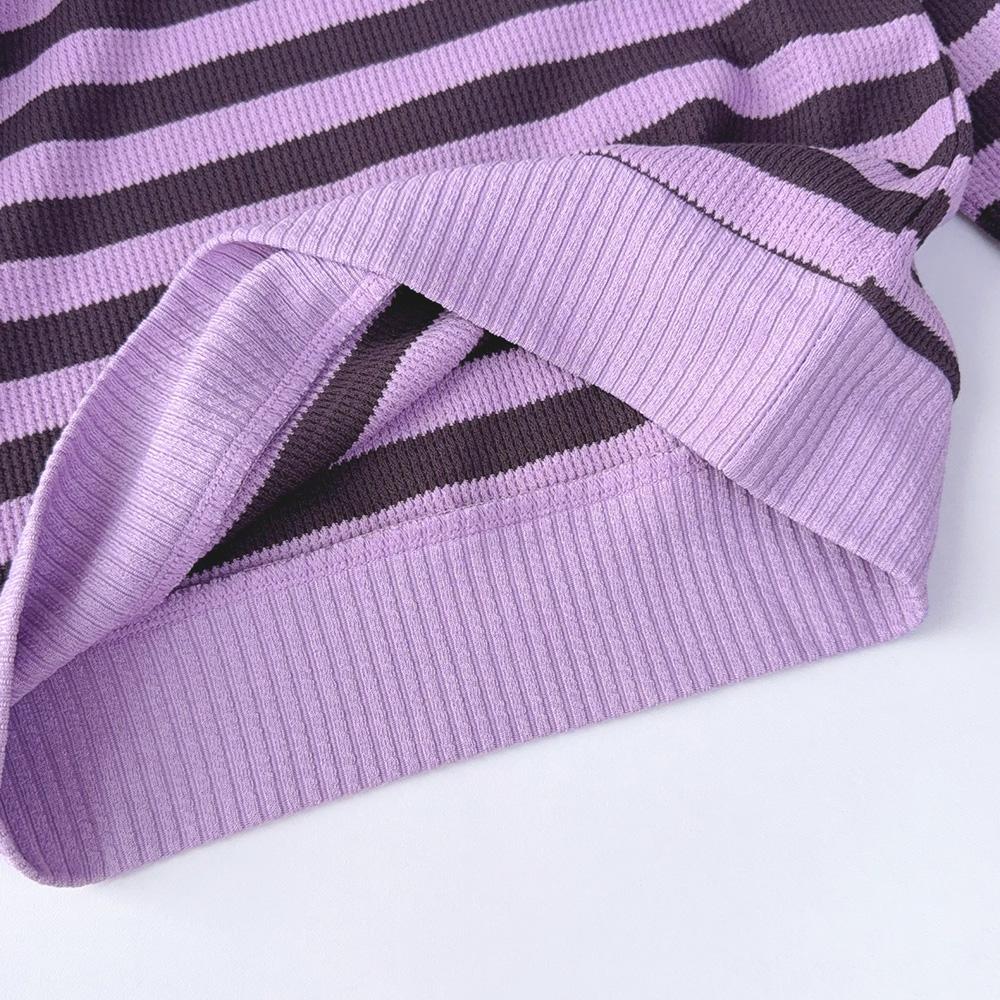 Костюм с длинными рукавами для девочек Bear Leader 3-7 лет, полосатый принт, футболка, топ + штаны, комплект из двух предметов TZ204