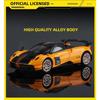 Симуляция Pagani Huayra 1/43 Металлическая модель автомобиля Детская игрушка с инерционным механизмом Украшения Миниатюрный автомобиль Diecast Игрушка-машинка для мальчика Подарок