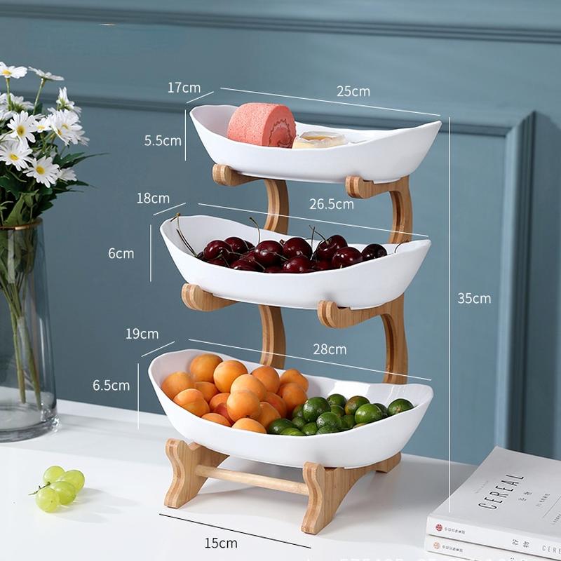 2021 Новый поднос для фруктов Гостиная Журнальный столик Креативные современные украшения для дома Многослойные скандинавские онлайн знаменитости Свет Роскошный пластиковый поднос для закусок
