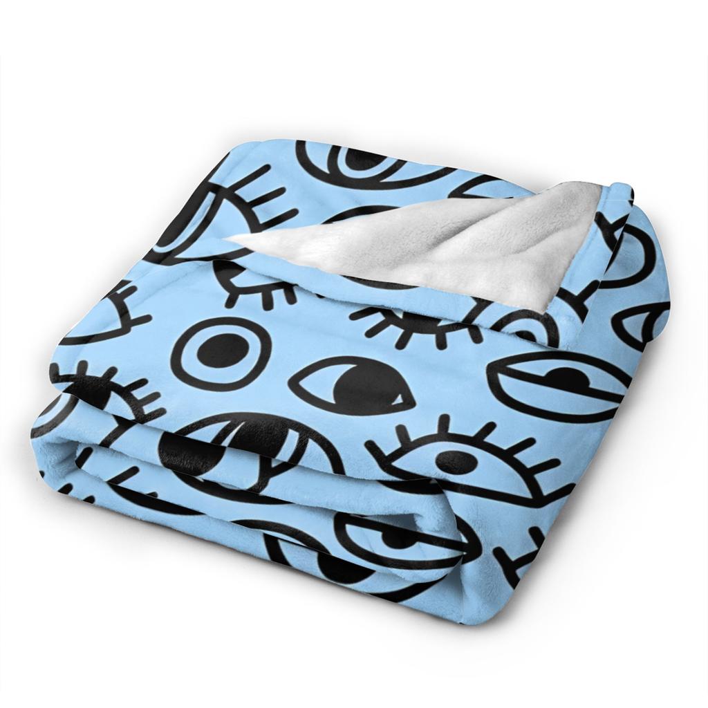 Eye Pattern Plush Blanket Children Flannel Throw Blanket For Couch Bed Warm Customized Quality Bedspread Birthday Present