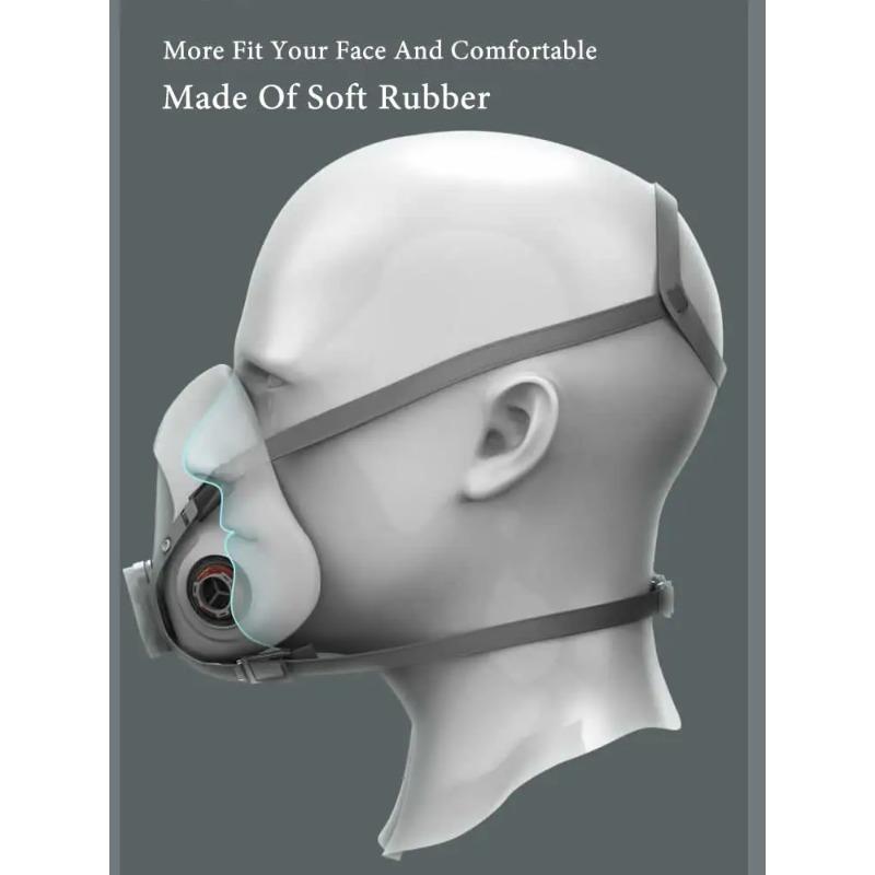 7-в-1, 6200 пыли, половина лица, многоразовый респиратор, двойные фильтры, PA-1, защитные очки для окраски, распыления, защита от работ